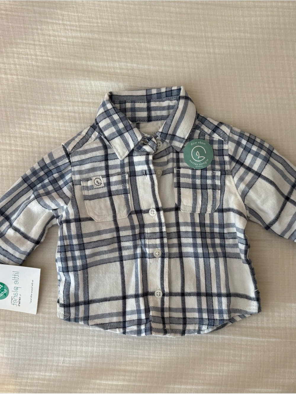 Little Planet By Carter’s organic baby boy plaid shirt- 0-3 months- NWT